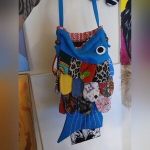 Boho Silk Colorful Patchwork Fish Bag